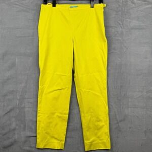 J.McLaughlin Bright‎ Yellow Cotton Blend Slim Leg Ankle Pants Size 4